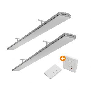 2x Heatstrip Elegance Elektrische Terrasverwarming 1800 Watt + Remote